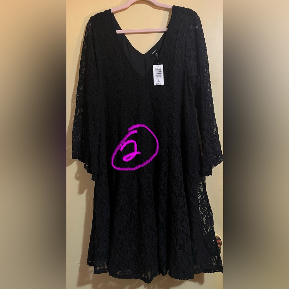 Torrid Skater Black Lace Dress